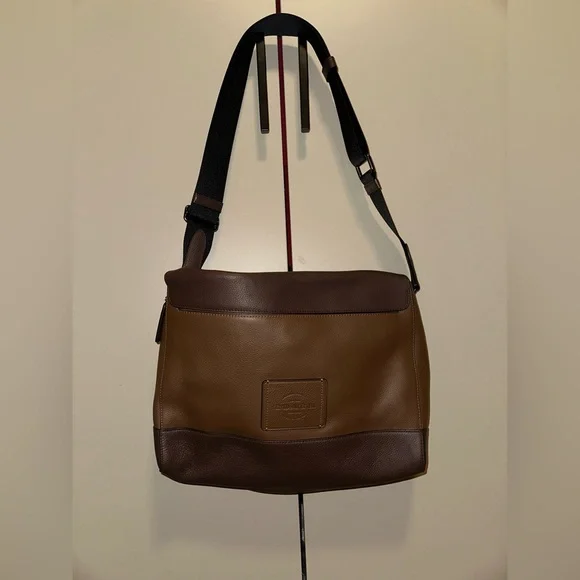 COACH Brown HUDSON Messenger in Heritage Colorblock Leather - Picture 5 of 11